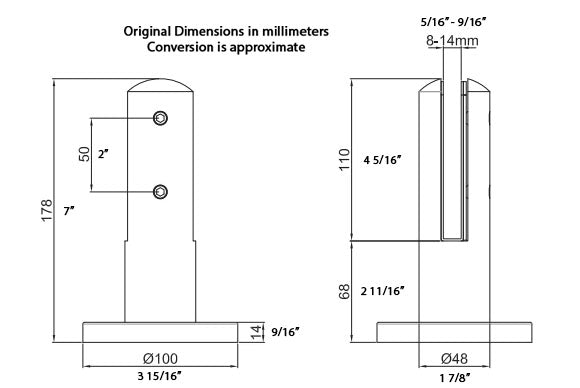 Glass Railing System Round Mini Post