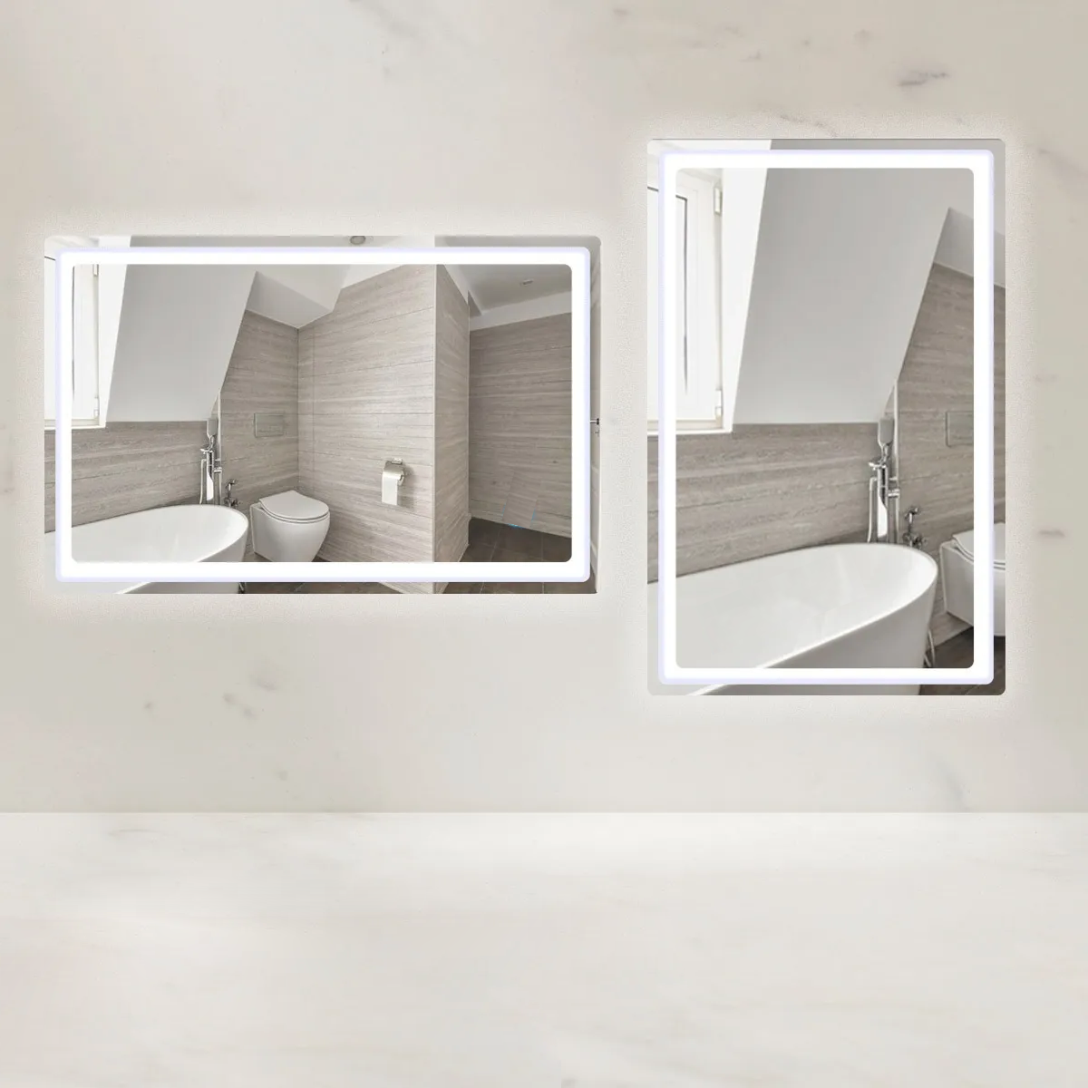 Mirror with LED light 27 1/2-In W x 35 1/2-In H